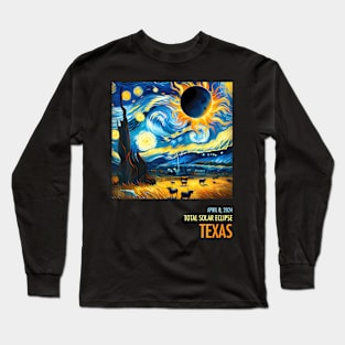 Total Solar Eclipse 2024 Texas Long Sleeve T-Shirt